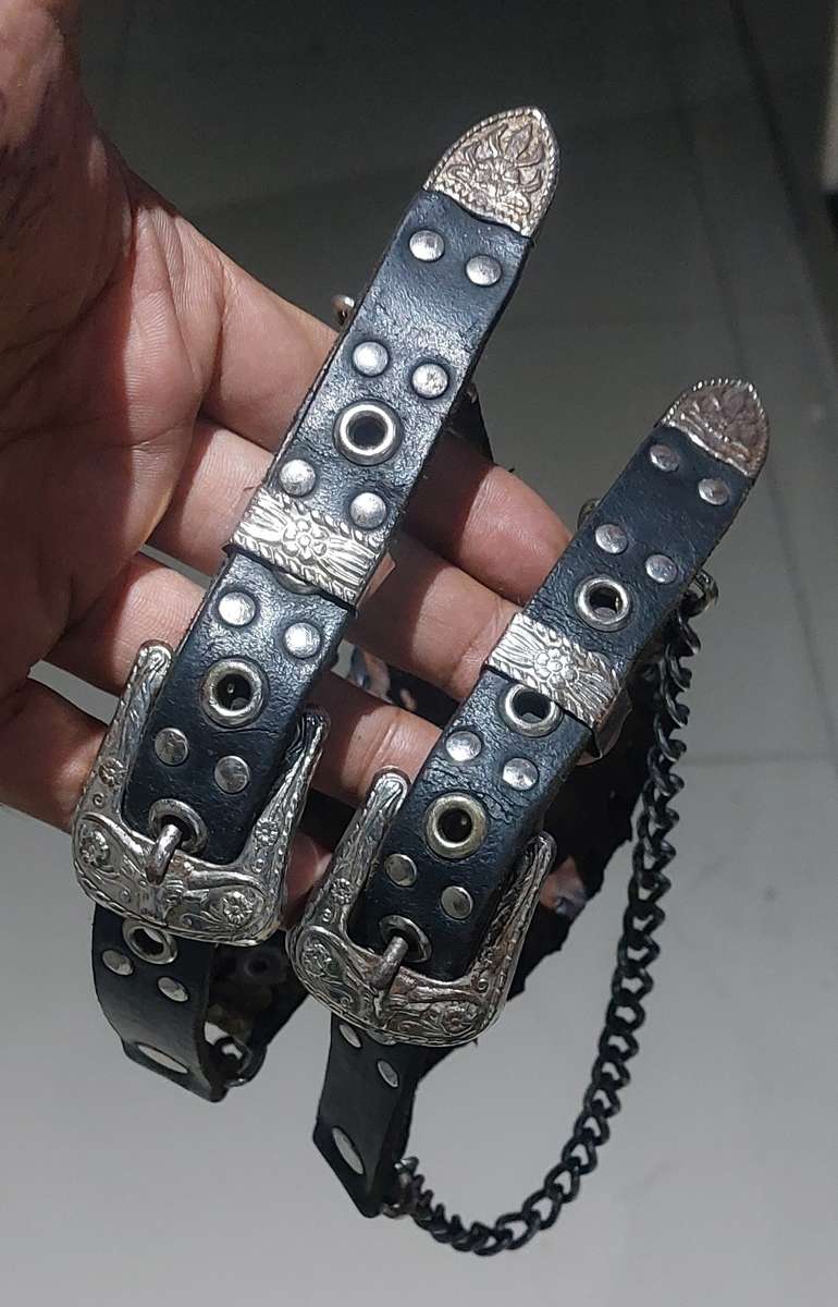 USA ULTRA RARE GENUINE DESERT PYTHON  SNAKE SKIN AND LEATHER BOOT STRAP