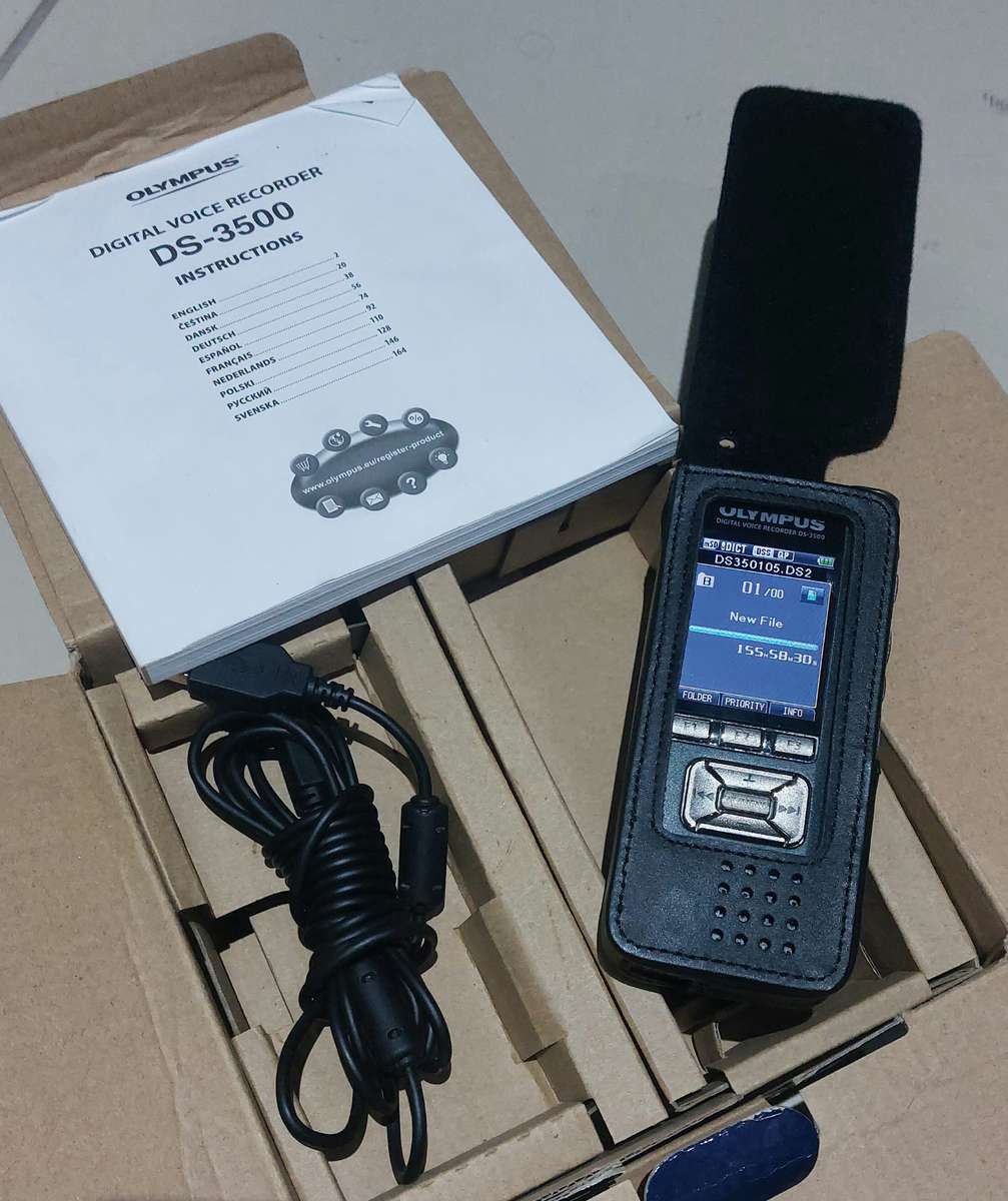 olympus ds-3500 PRO  digital voice recorder INCL LEATHER POUCH