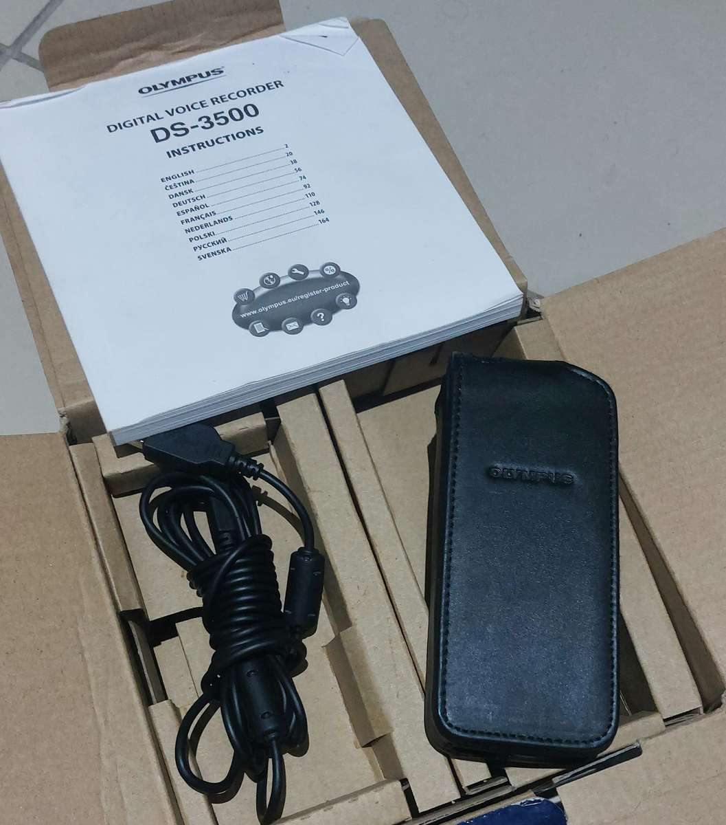 olympus ds-3500 PRO  digital voice recorder INCL LEATHER POUCH