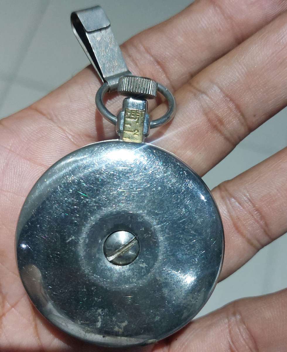 rare vintage made in germany pocket watch  pedometre measures distance in miles