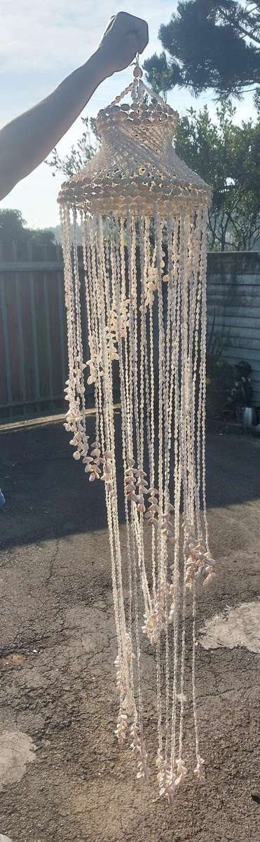 Vintage Massive Real sea shell puka Macrame never used good for  chandelier