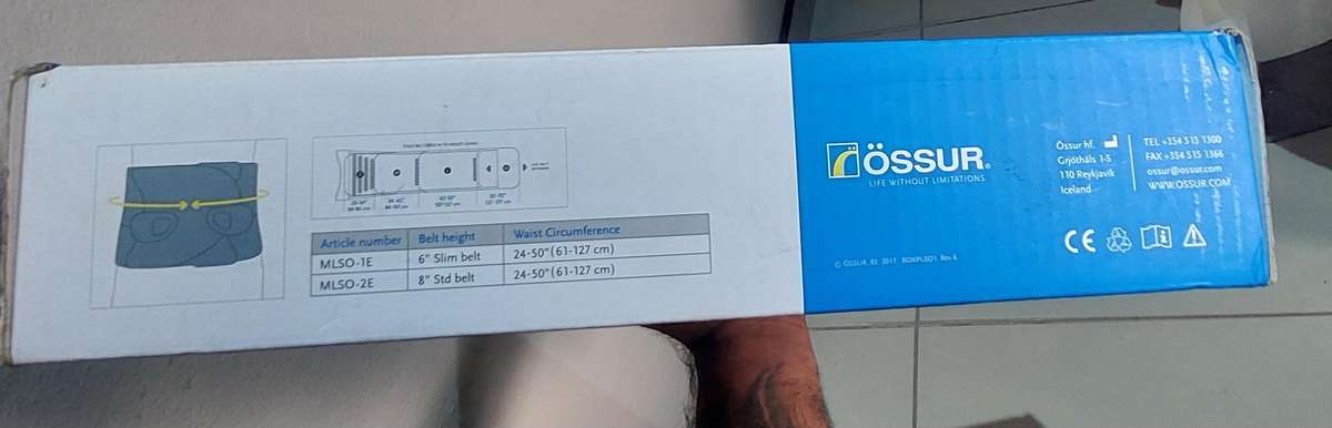 LIKE NEW Ossur Miami LSO lumbar sacral orthosis belt