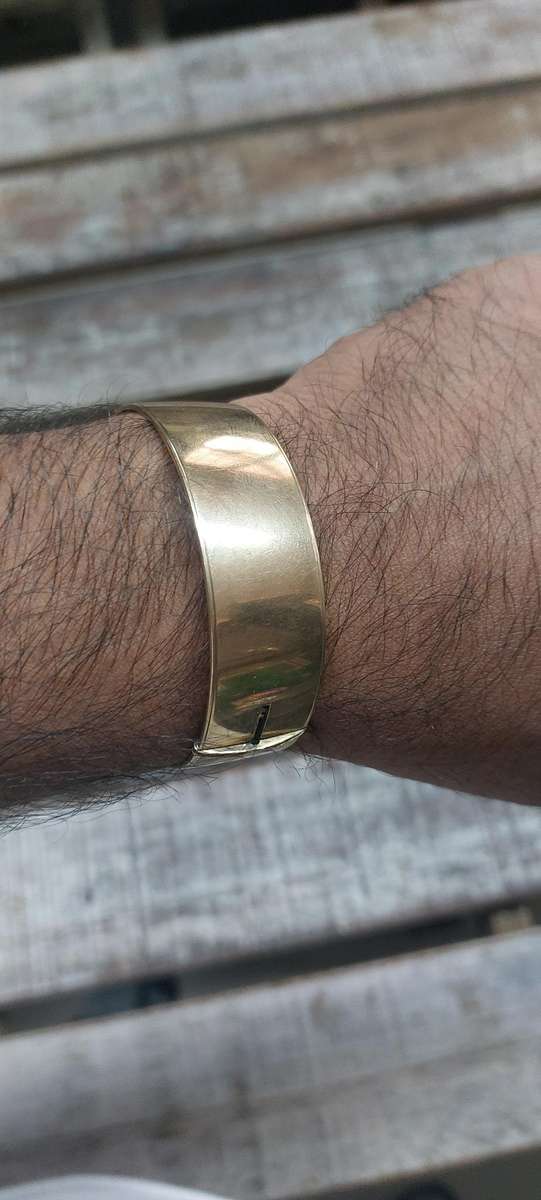Vintage heavy 9ct gold core cuff read description
