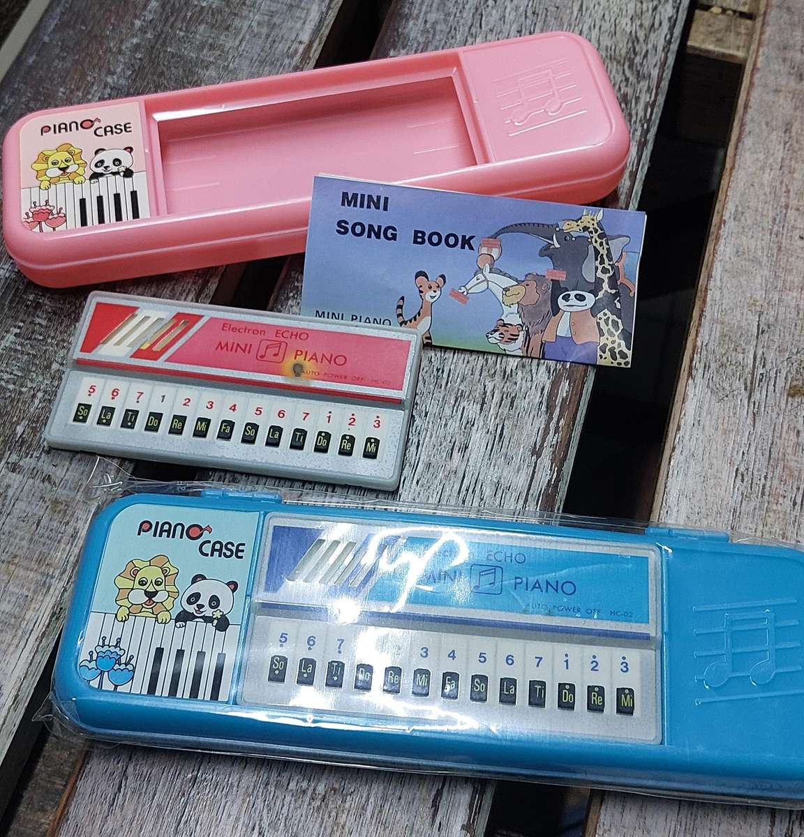 Vintage toy echo  piano pencil case bid for both