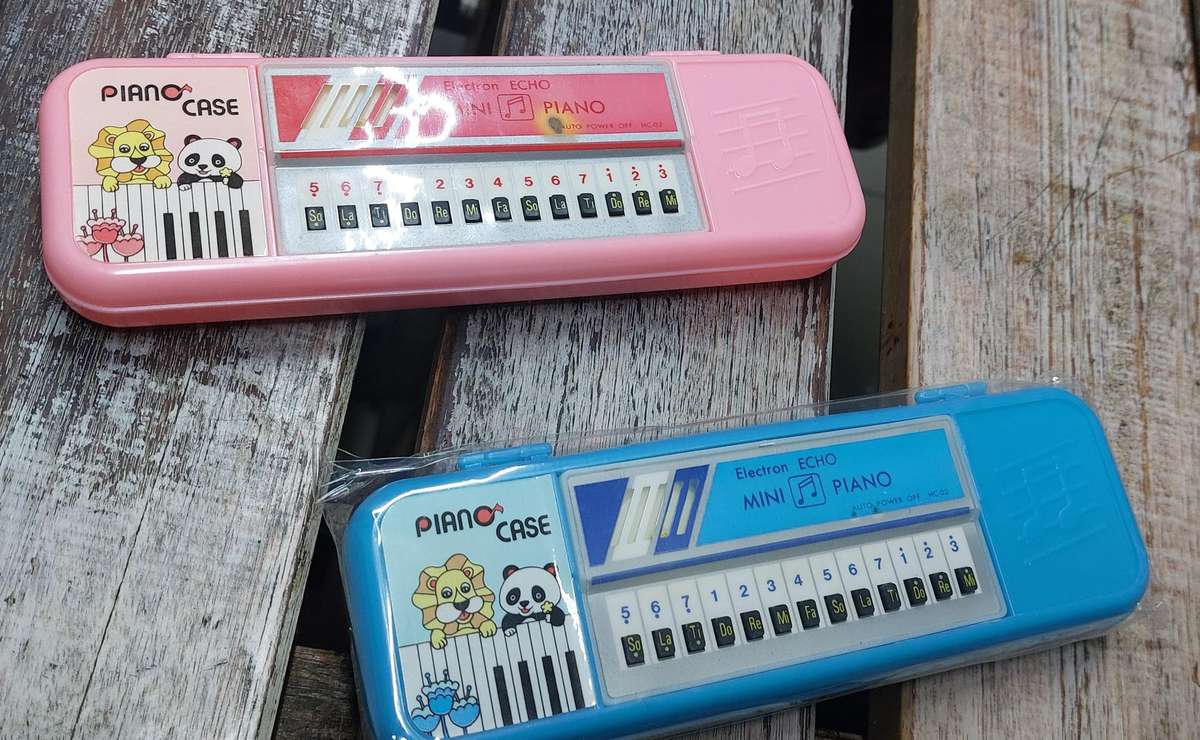 Vintage toy echo  piano pencil case bid for both