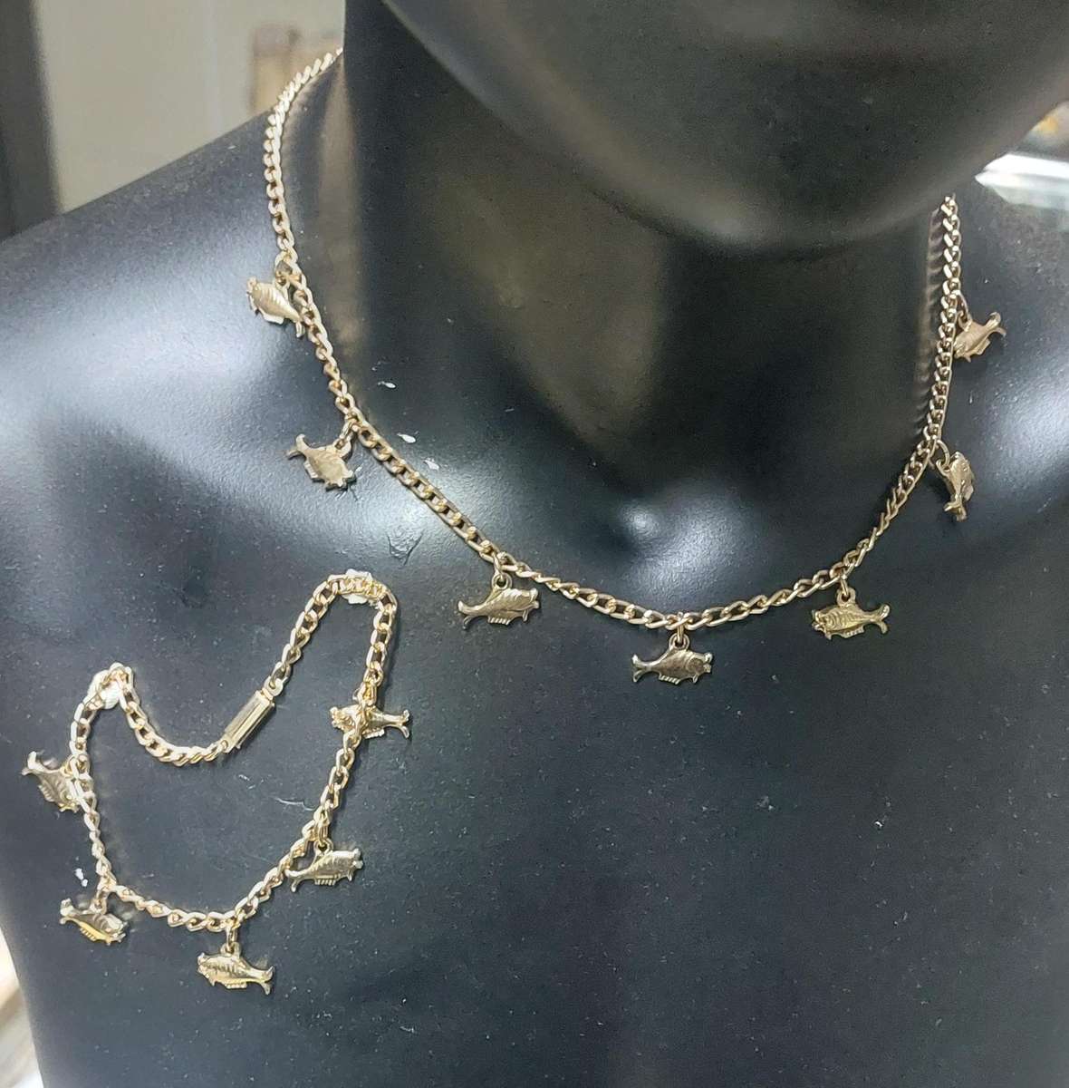 Vintage kids neck chain and hand chain