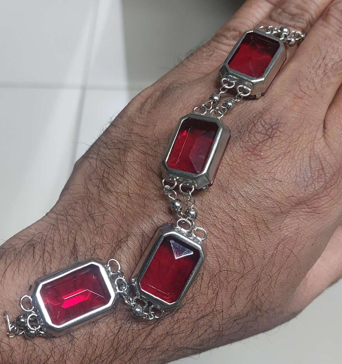 Vintage hand chain unsure of materials