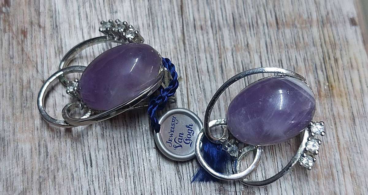 Vintage van gogh 925 clip on earings