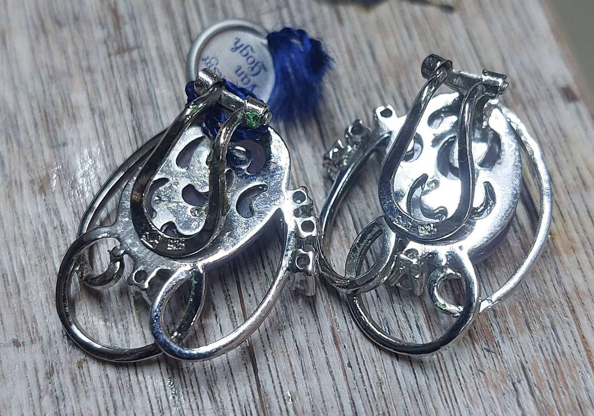 Vintage van gogh 925 clip on earings