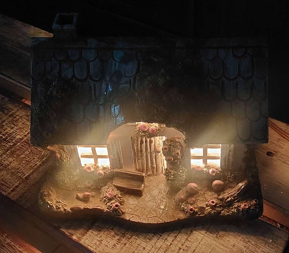 Vintage hand made house with lights