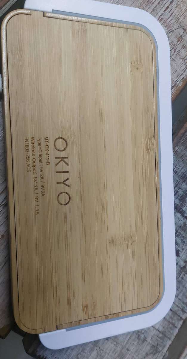 Never used Okiyo bamboo night light  and wireless charger
