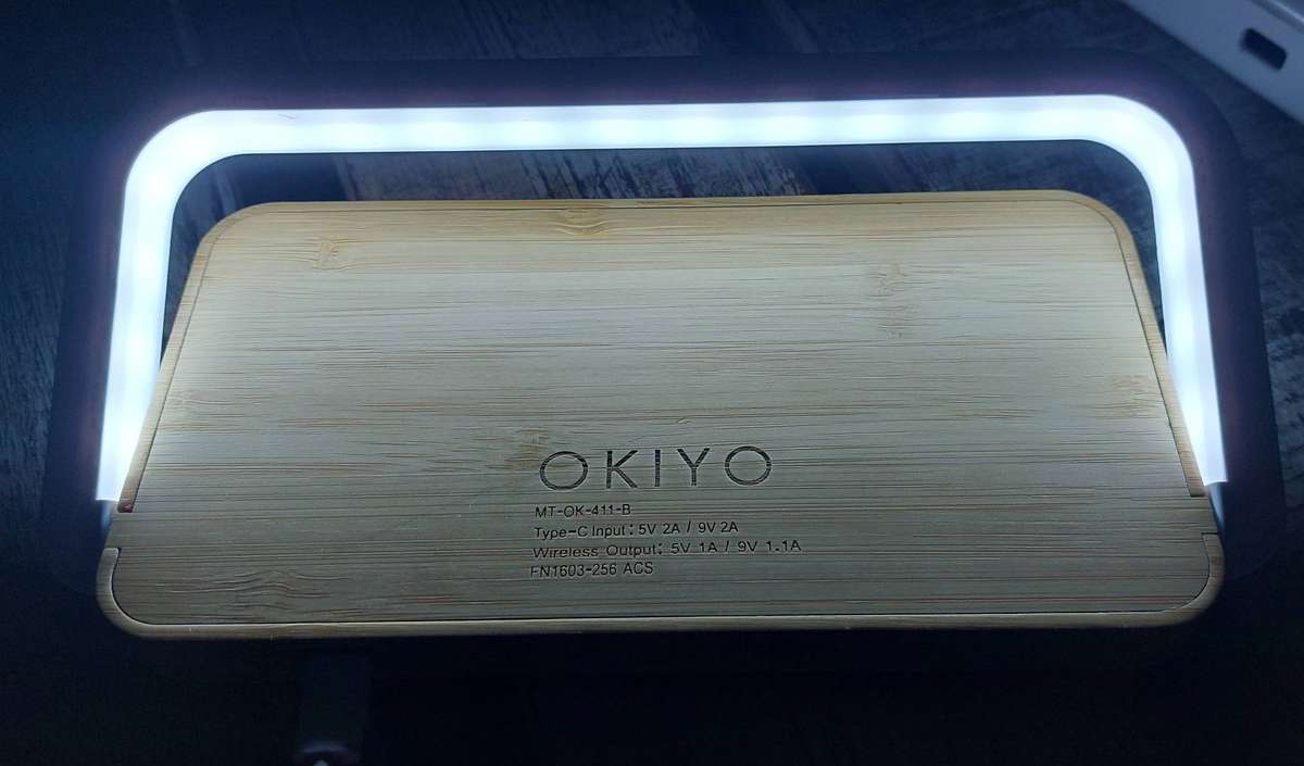 Never used Okiyo bamboo night light  and wireless charger