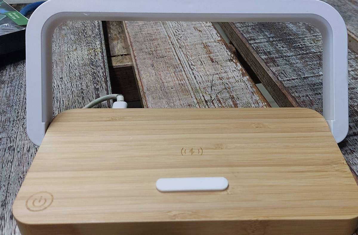 Never used Okiyo bamboo night light  and wireless charger