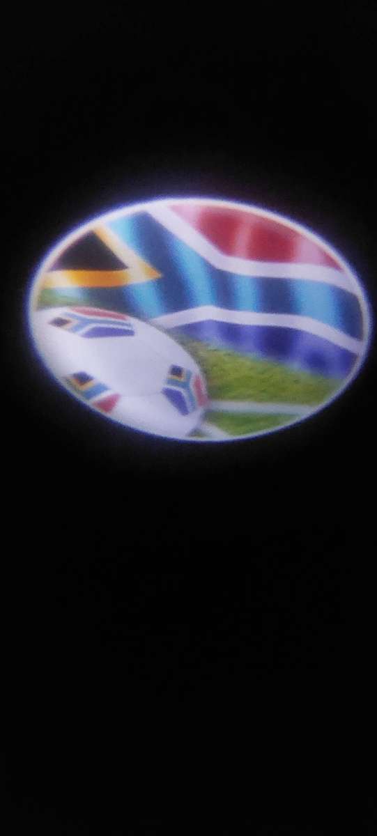 South Africa Flag Keyring with Soccer Player design projector