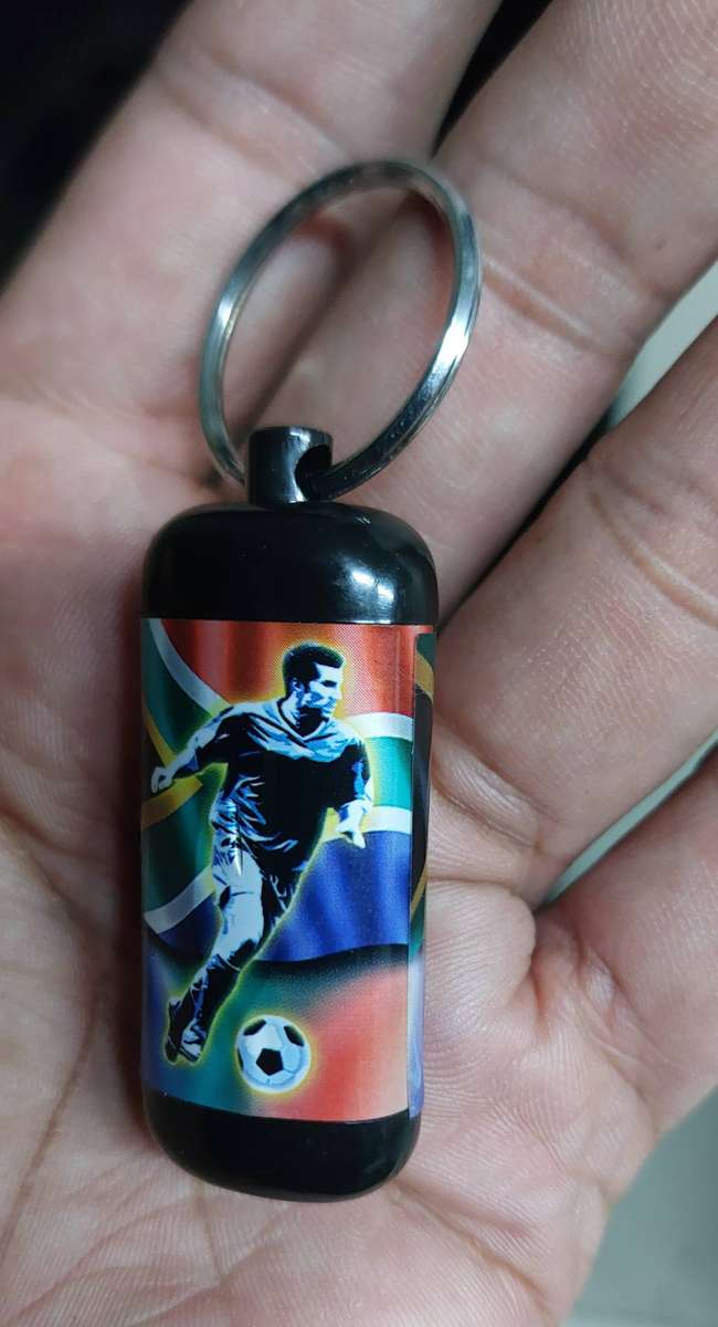 South Africa Flag Keyring with Soccer Player design projector