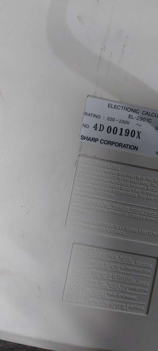 Vintage Sharp EL-2901C printing calculator. Works