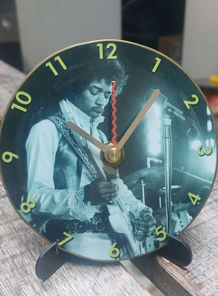 jimi hendrix vynl clock with stand