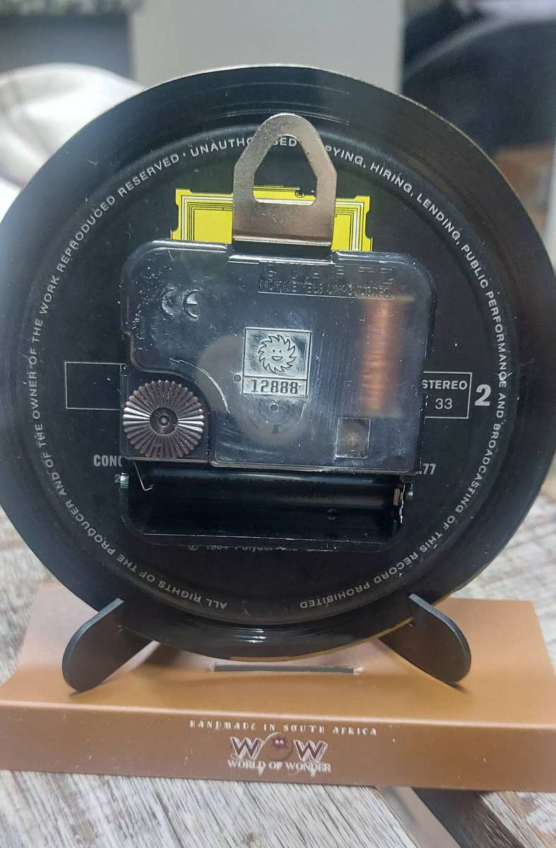 jimi hendrix vynl clock with stand