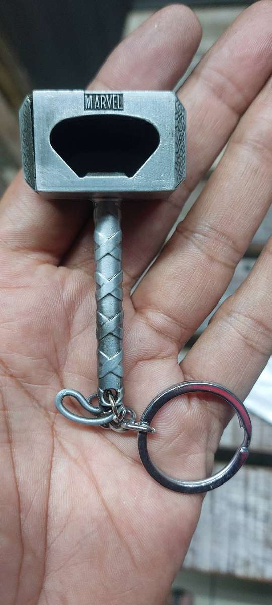 solid metal Marvel thor hammer key chain and bottle opener