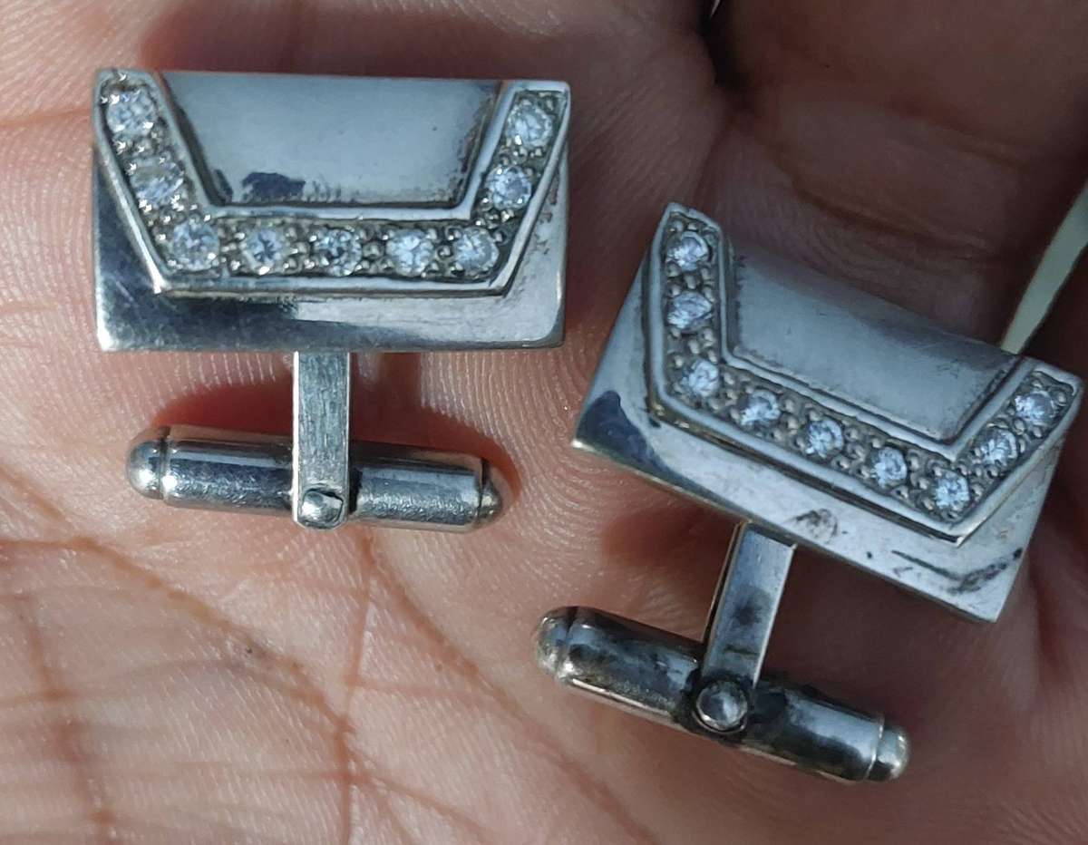 solid silver cufflinks clearly marked