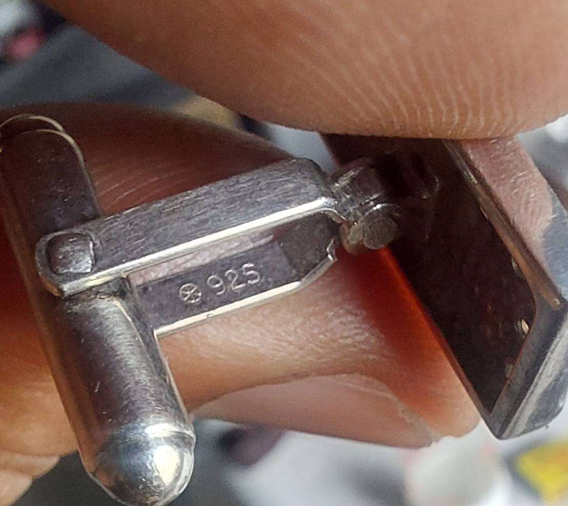 solid silver cufflinks clearly marked