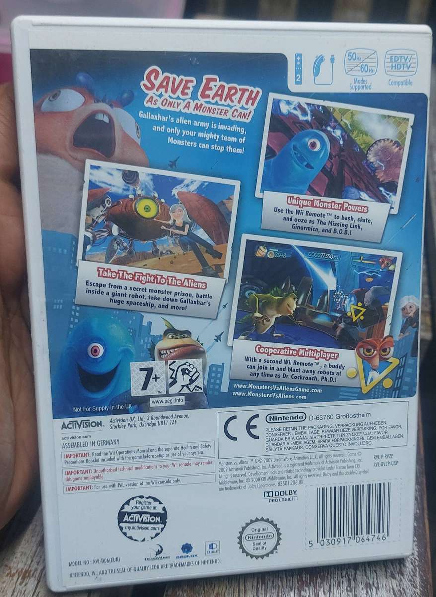 Nintendo wii monsters vs aliens game