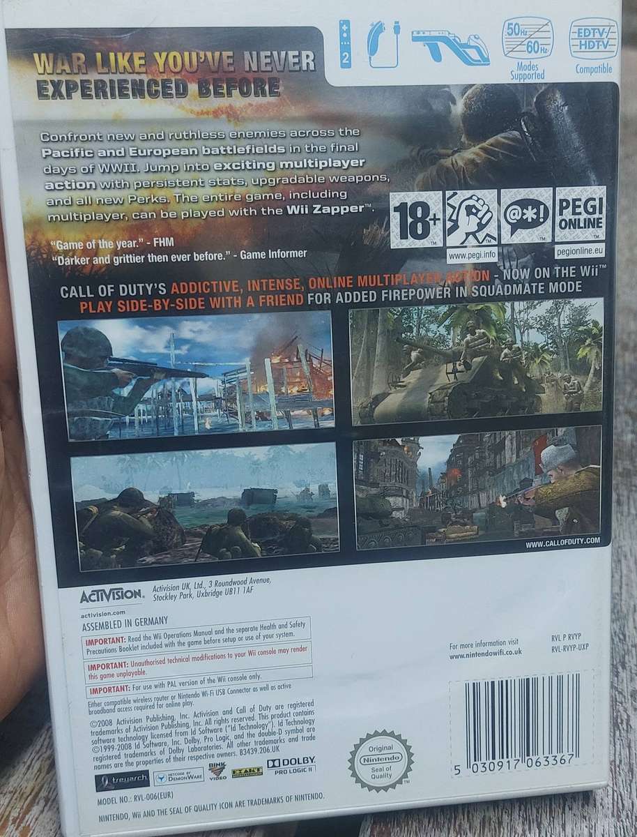 Nintendo wii call of duty game