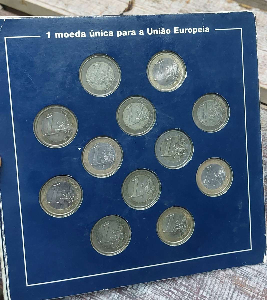 Vintage 1 euro coins from the 12 founding countries never opened sealed