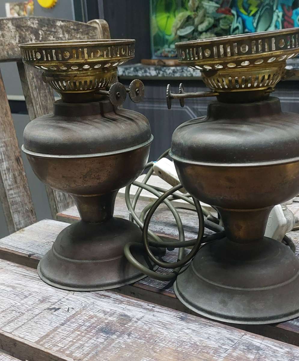 Vintage electified brass lamps