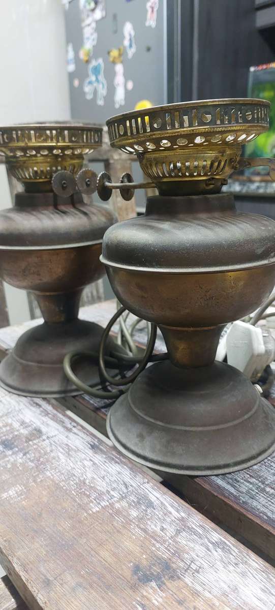 Vintage electified brass lamps