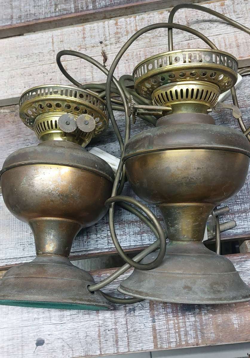 Vintage electified brass lamps