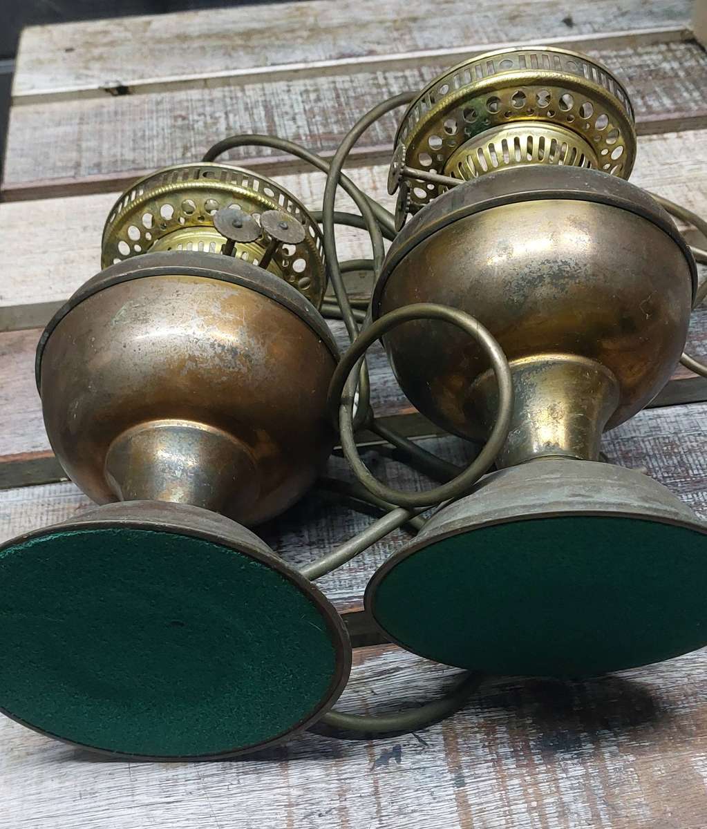 Vintage electified brass lamps