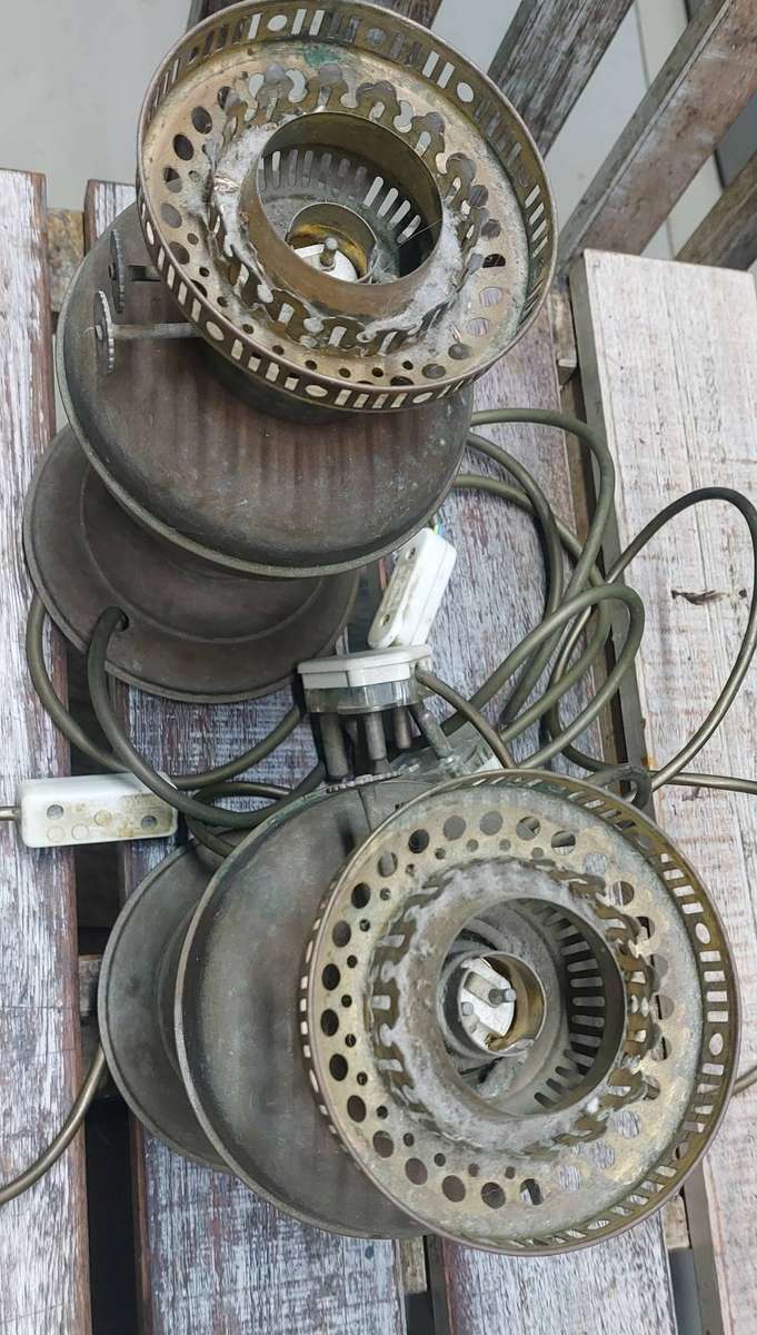 Vintage electified brass lamps