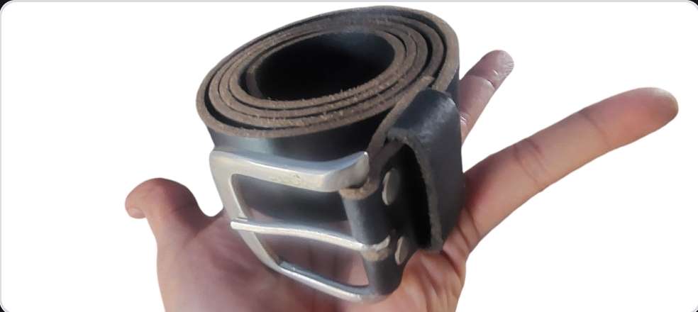 K-WAY GENUINE LEATHER HAND MADE BELT 124/126CM X 4CM THICK