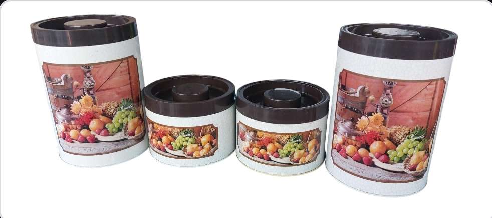 VINTAGE BEAUTIFIL STUNNING STACKABLE METAL STORAGE CONTAINERS LIKE NEW