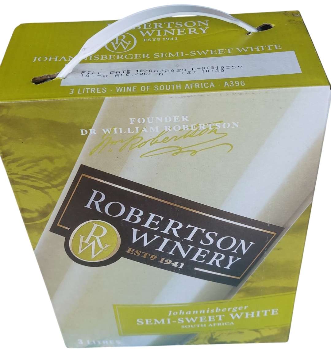 ROBERTSON WINERY JOHANNISBERGER SEMI SWEET WINE 3L