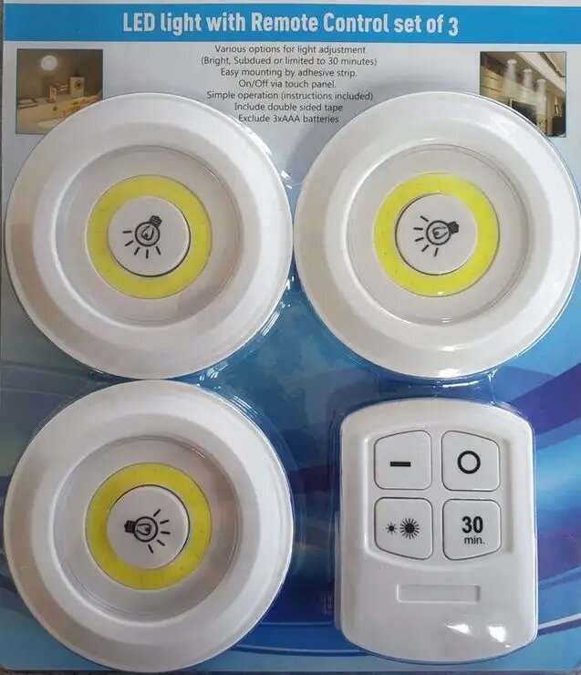 LED WALL AND PATIO LIGHTS WITH RMOTE CONTROL - SET OF 3