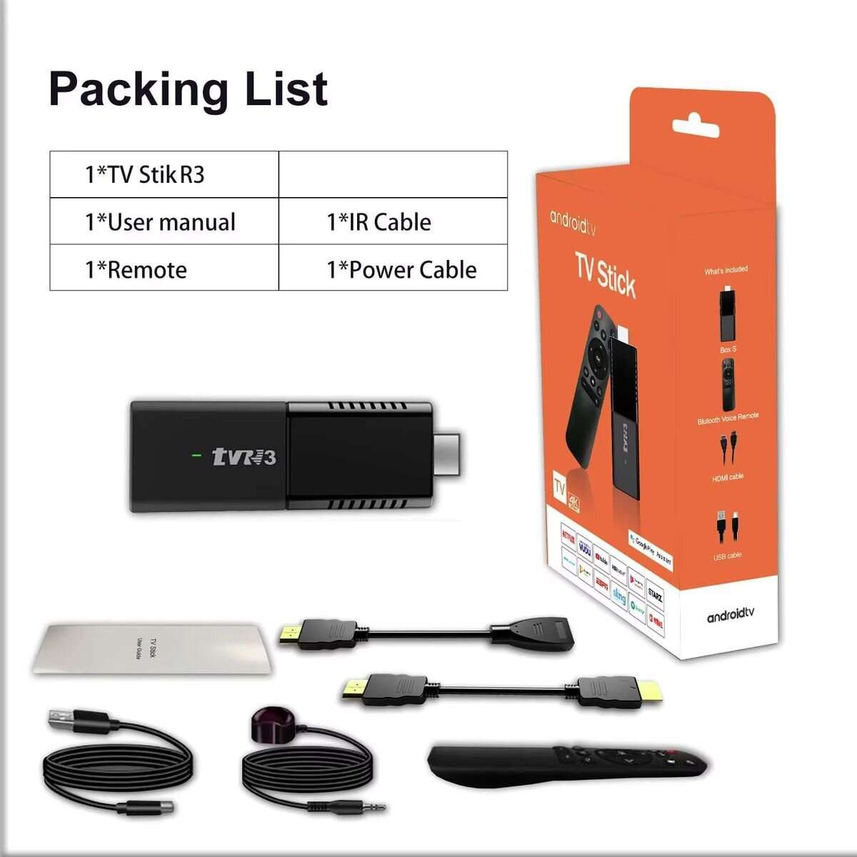 4K ANDROID TV TVR TV STICK 2.4/5G WIFI 13.0 2GB+16GB