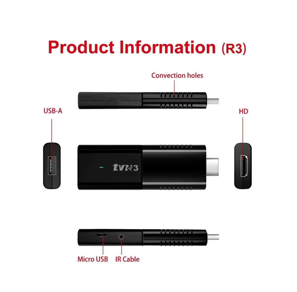 4K ANDROID TV TVR TV STICK 2.4/5G WIFI 13.0 2GB+16GB