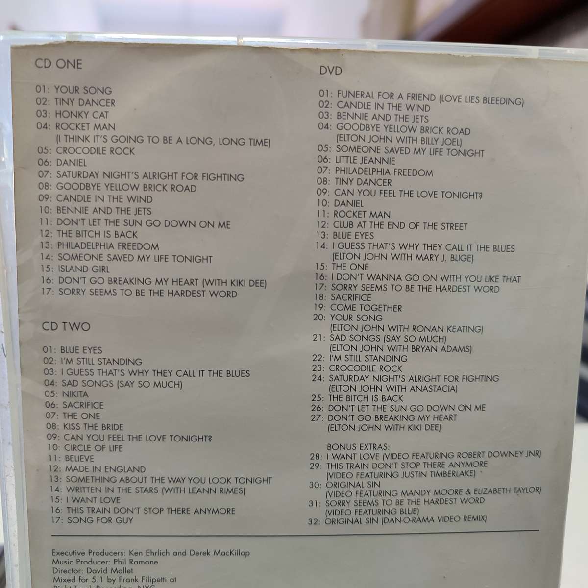 Elton John Greatest Hits One Night Only Dvd / CD set