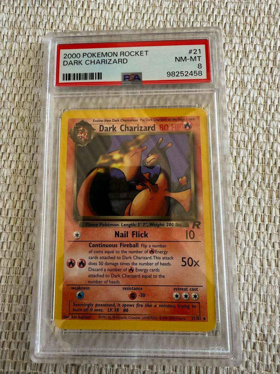 Pokemon TCG #21 Dark Charizard - Team Rocket PSA 8