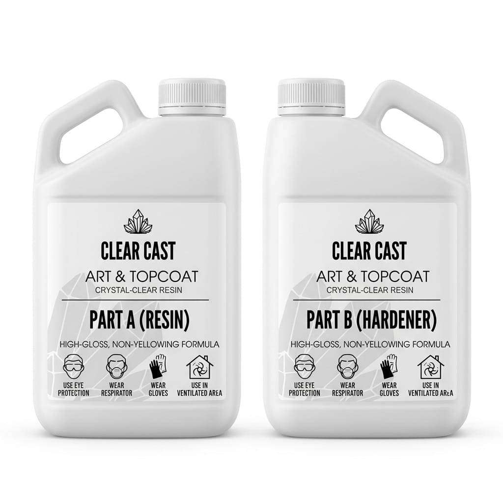 Clear Cast - Art / Topcoat - CrystalClear Resin (Ratio 1:1) 1.5kg.