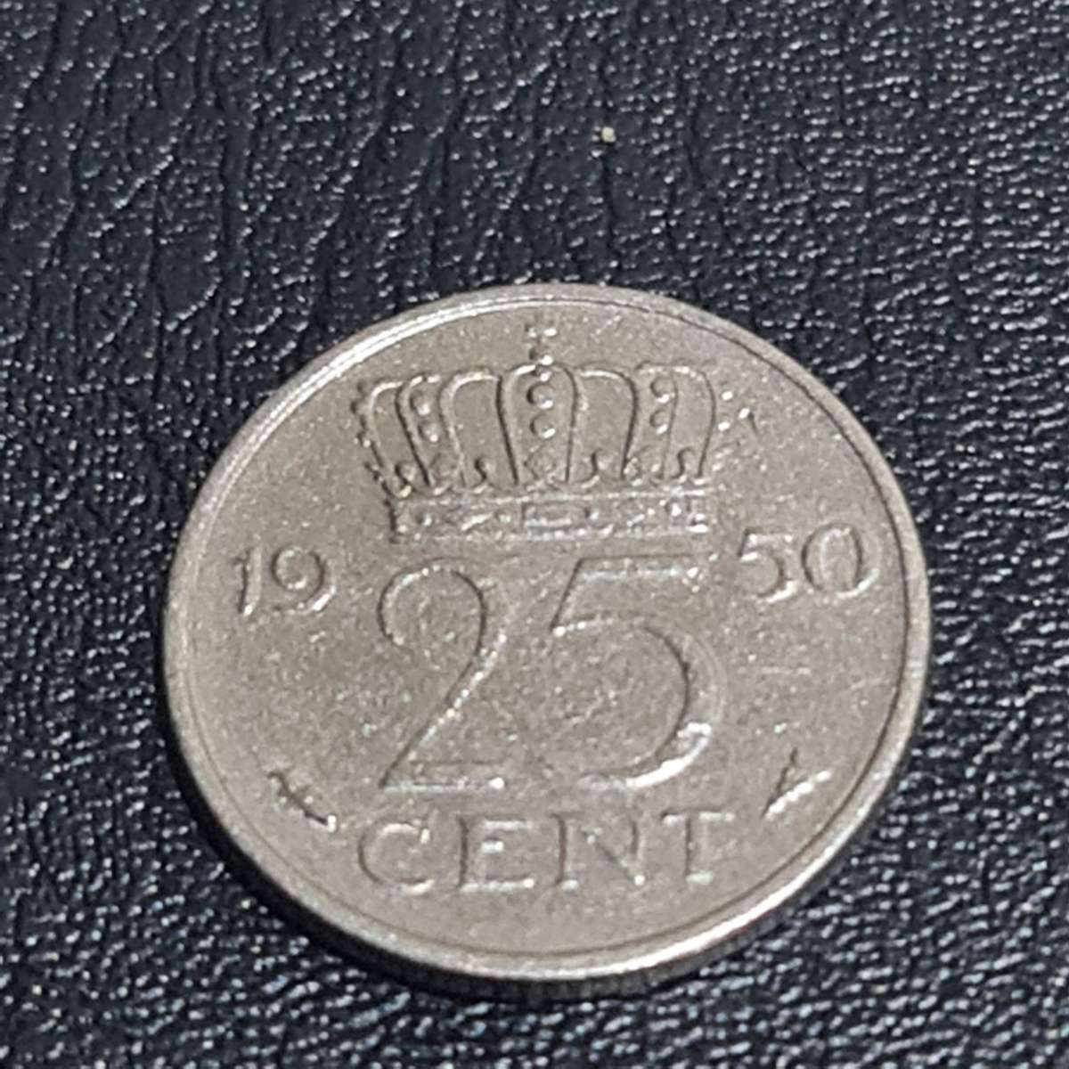1950 NETHERLANDS  25 CENTS JULIANA