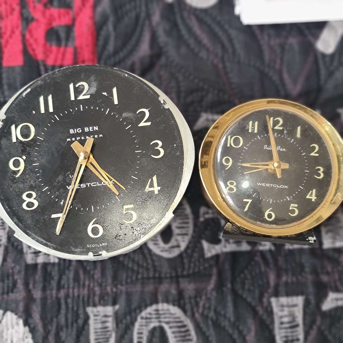 Pair of Westclox Baby and Big Ben Bedside Clocks Not Working