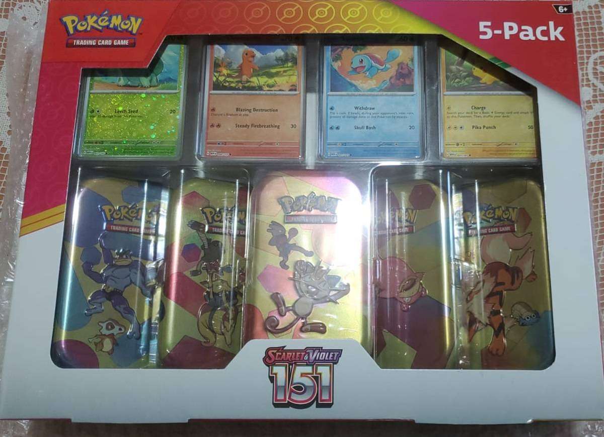 Pokemon Scarlet & Violet 151 - Costco 5 Pack - 5 Mini Tins -10 Booster Packs. SEALED!!
