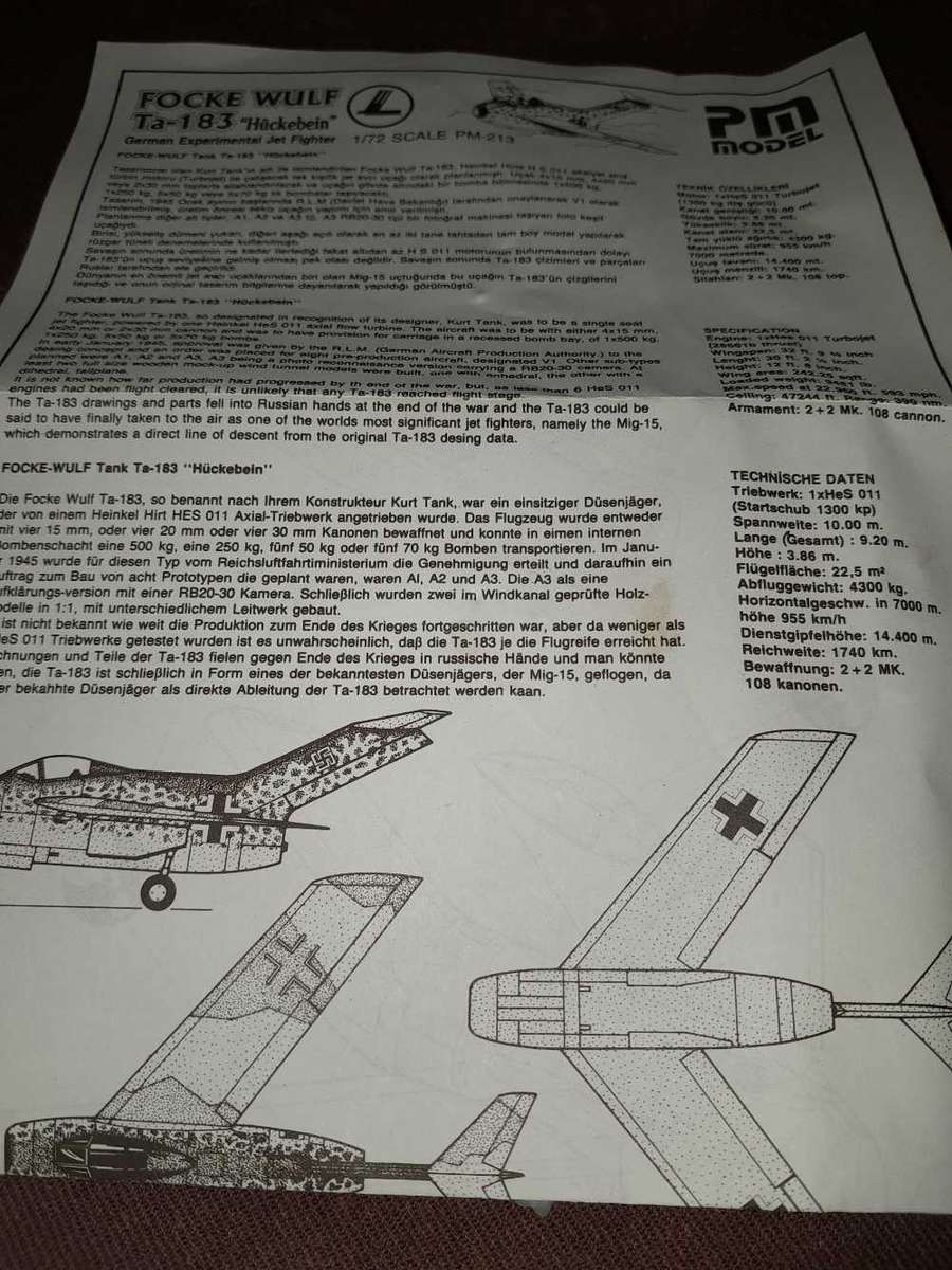 Focke Wulf Ta183 72 sca