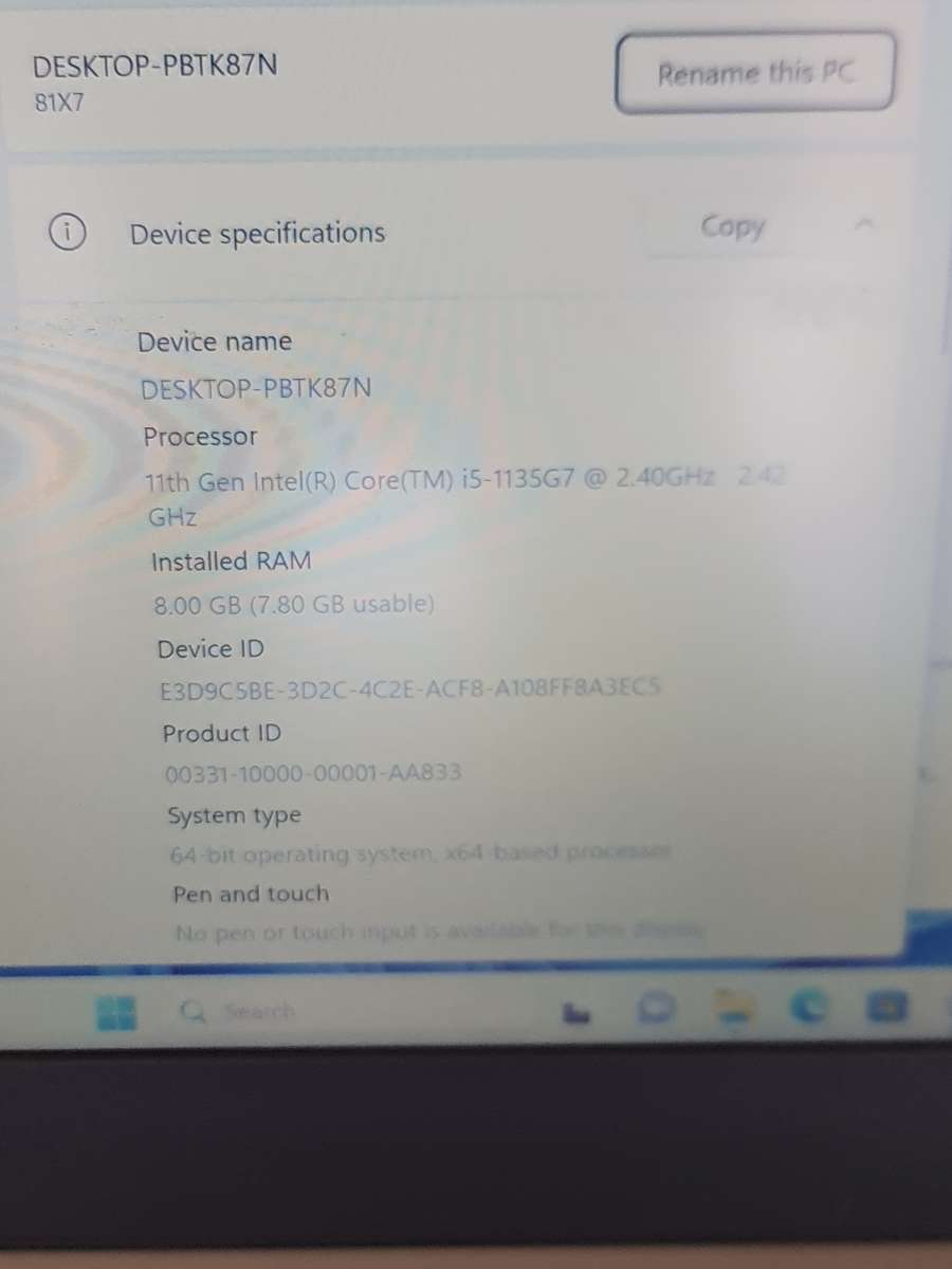 Lenovo ideapad Core i5 11th gen 14inches