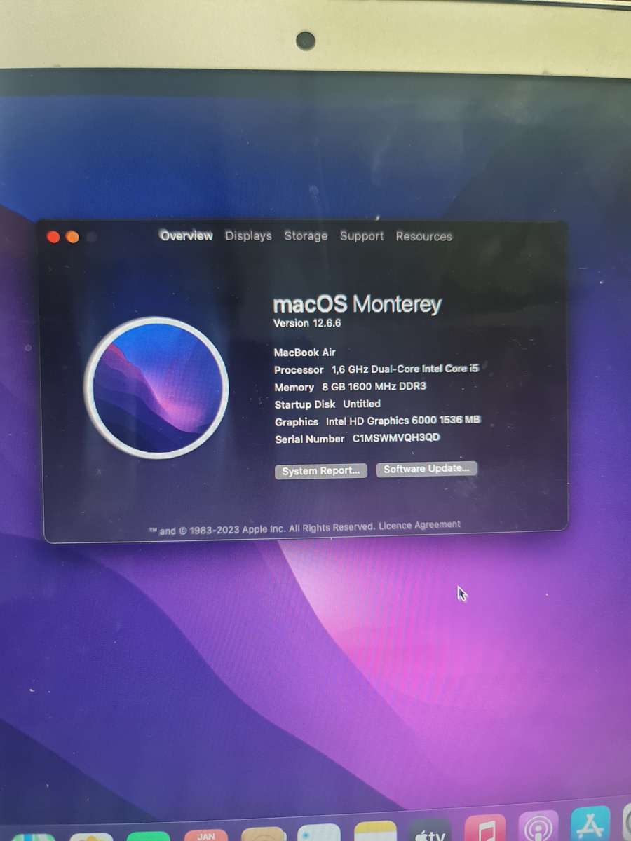 Macbook Air 2017 Core i5 128 NVMe