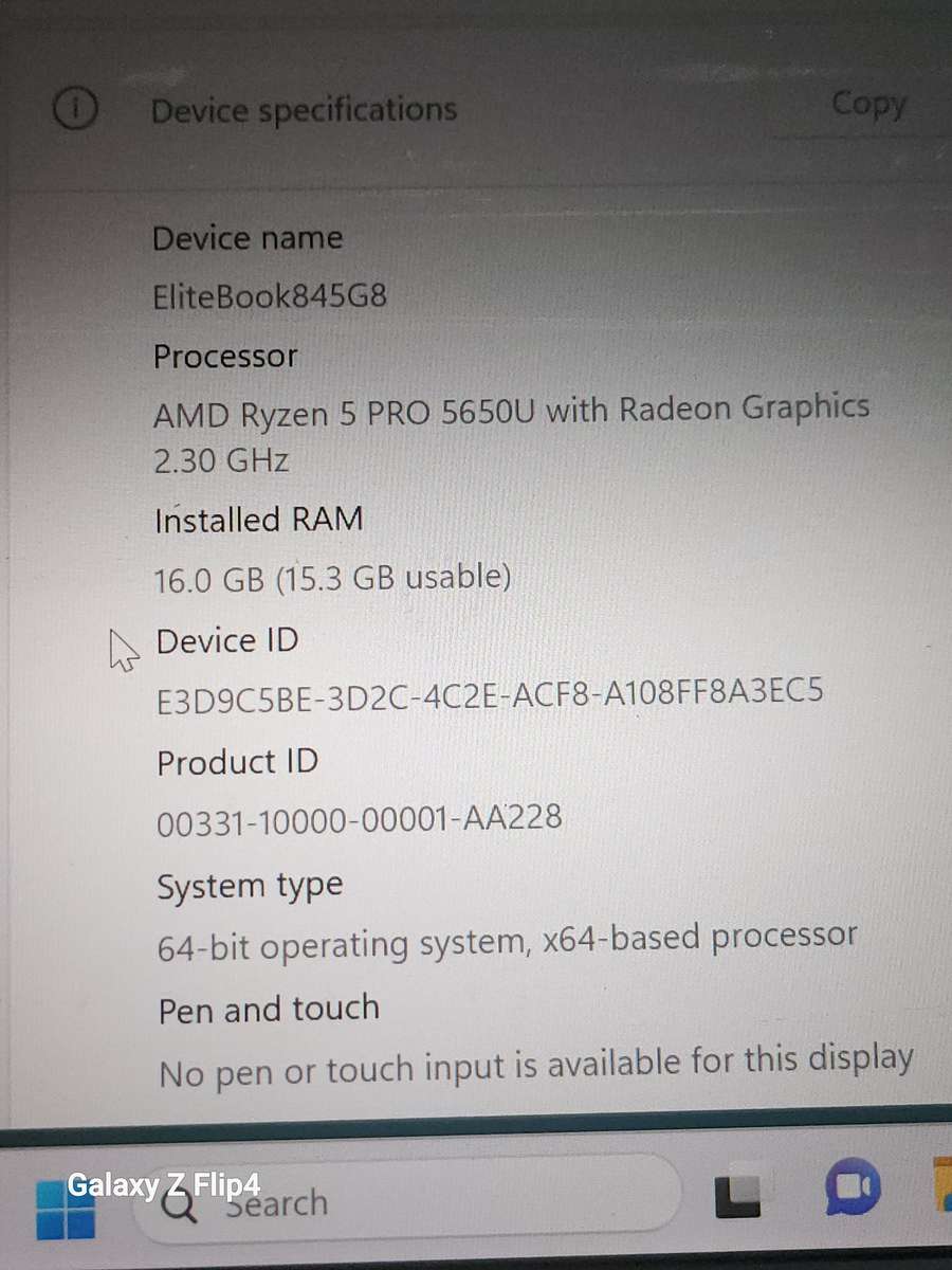 HP ELITEBOOK 845 G8 RYZEN 5 512NVME 16GIG RAM