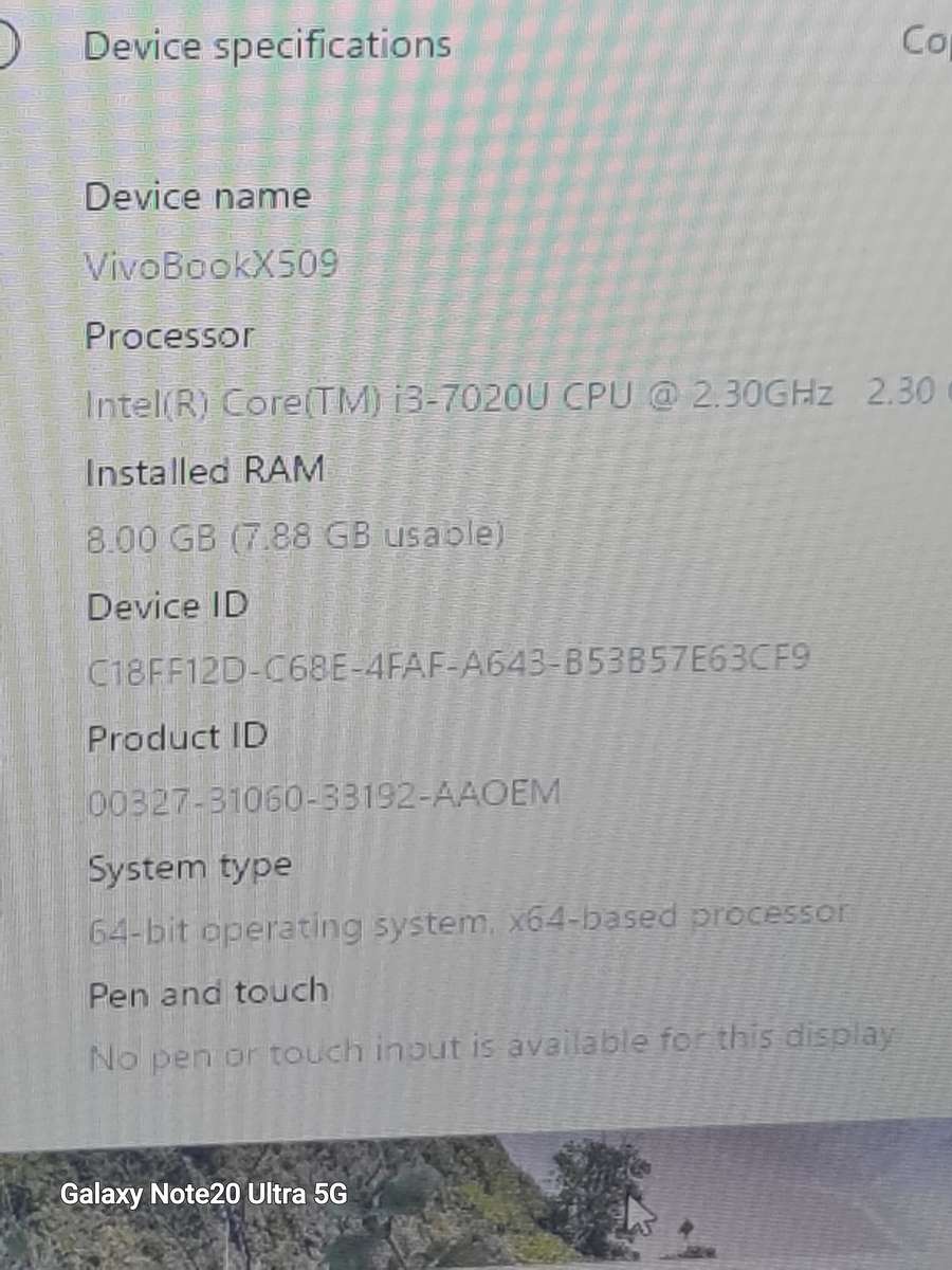 ASUS VIVOBOOK X509 CORE I3 7th GEN  240GIG SSD 8GIG RAM WINDOWS 11 24H2